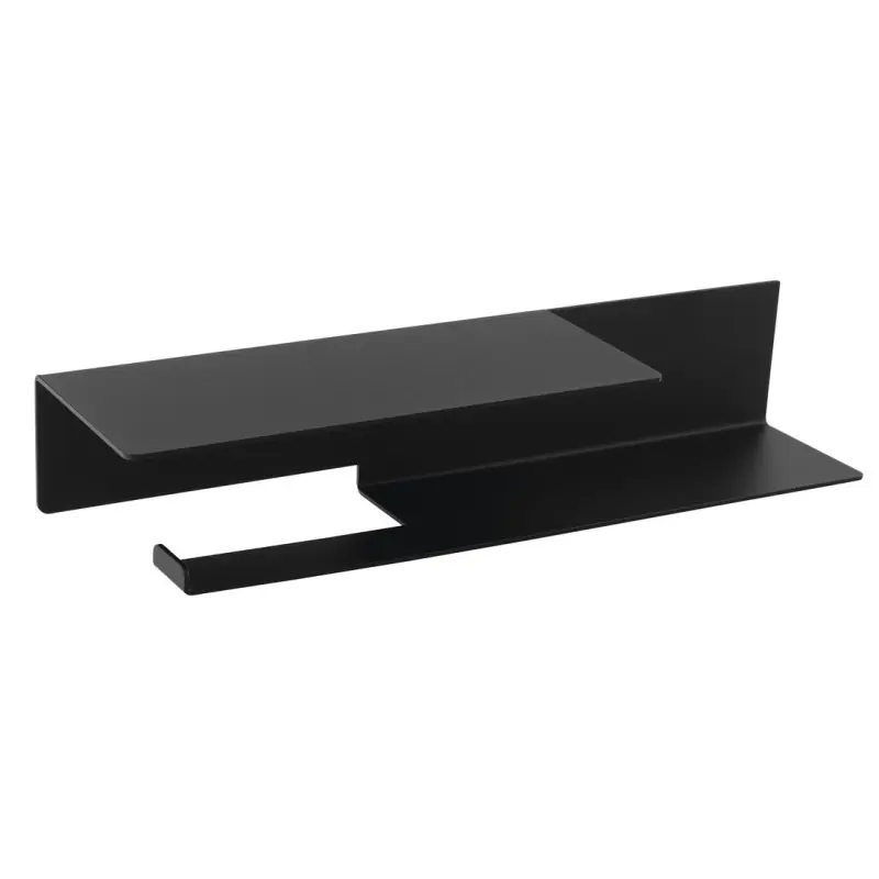 Bezpečná Platba Držák toaletního papíru s poličkou 35x7x9,5cm, černá mat