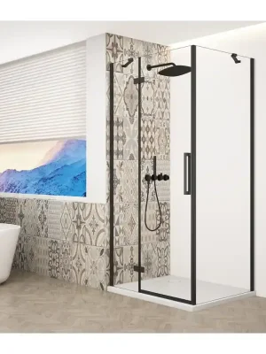 Merkproduct TRINITY BLACK čtvercový sprchový kout 800x800mm, čiré sklo, levé