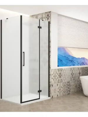 Korting TRINITY BLACK čtvercový sprchový kout 800x800mm, matné sklo, pravé