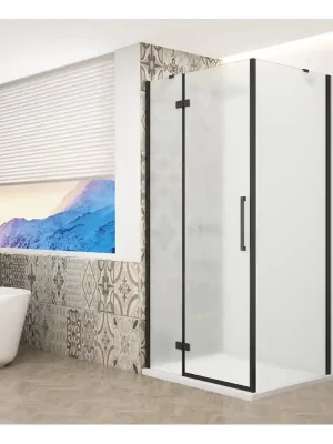 Beste Prijs TRINITY BLACK čtvercový sprchový kout 900x900mm, matné sklo, levé