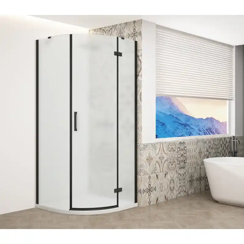 Nieuw TRINITY BLACK čtvrtkruhový sprchový kout 900x900mm, matné sklo, pravé