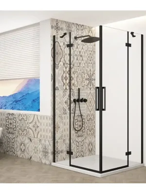 Nieuw TRINITY BLACK obdélníkový sprchový kout 1000x800mm, rohový vstup, čiré sklo
