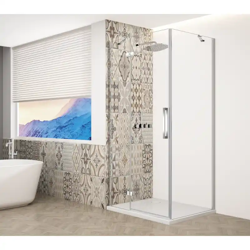 TRINITY CHROME čtvercový sprchový kout 800x800mm, čiré sklo, levé Snelle Levering