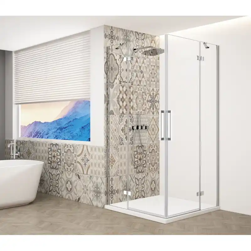 TRINITY CHROME čtvercový sprchový kout 900x900mm, rohový vstup, čiré sklo Weekendaanbieding