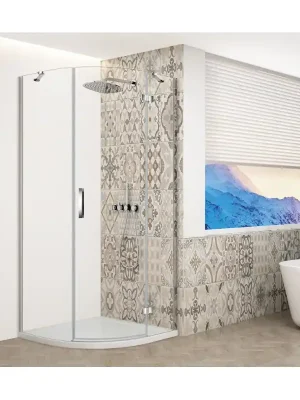 Zlevněný TRINITY CHROME čtvrtkruhový sprchový kout 900x900mm, čiré sklo, pravé