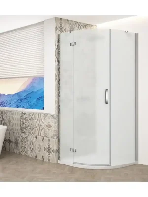 Aanbieding TRINITY CHROME čtvrtkruhový sprchový kout 900x900mm, matné sklo, levé