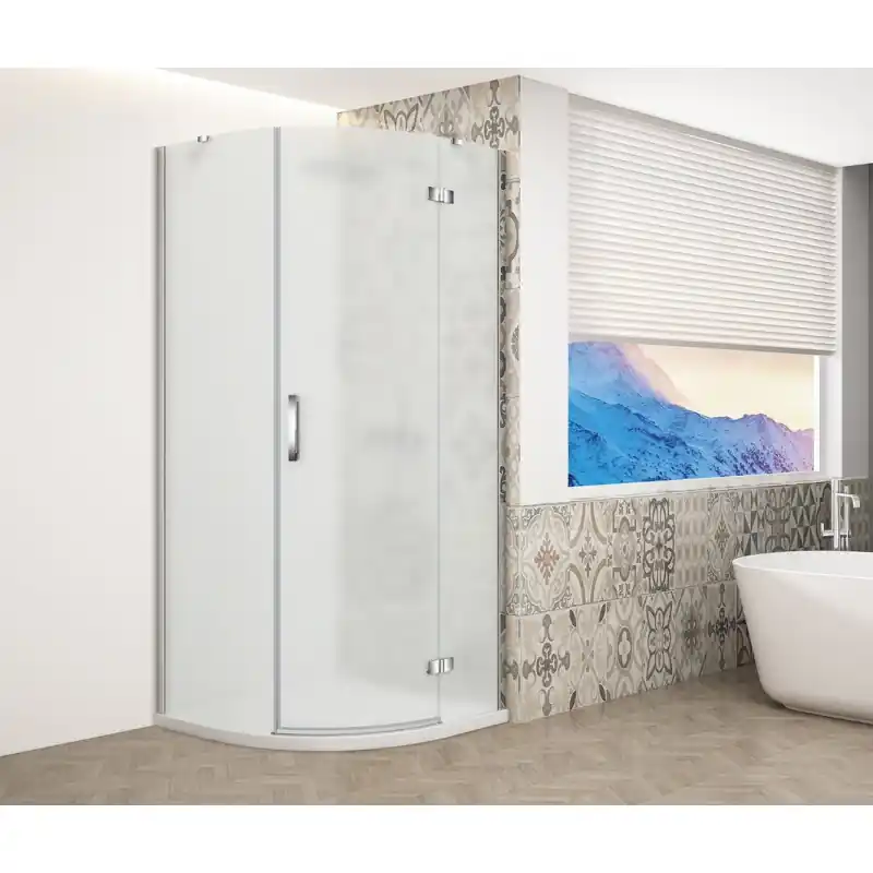 TRINITY CHROME čtvrtkruhový sprchový kout 900x900mm, matné sklo, pravé Veilige Betaling