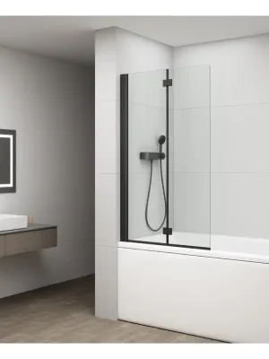 ROTA BLACK vanová zástěna skládací 1200mm, čiré sklo Merkproduct