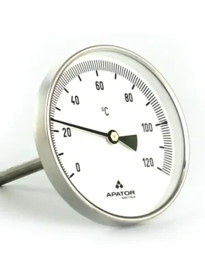Celonerezový teploměr d100mm se ZADNÍM vývodem 100mm, 0-350°C, bimetalový Aanbieding