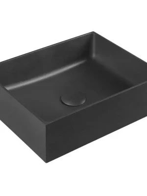 Levný FORMIGO betonové umyvadlo na desku, 47,5x36,5cm, antracit