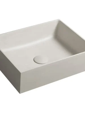 Přímo Od Výrobce FORMIGO betonové umyvadlo na desku, 47,5x36,5cm, písková