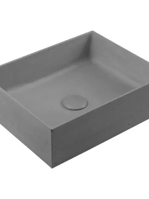 Horká Nabídka FORMIGO betonové umyvadlo na desku, 47,5x36,5cm, šedá