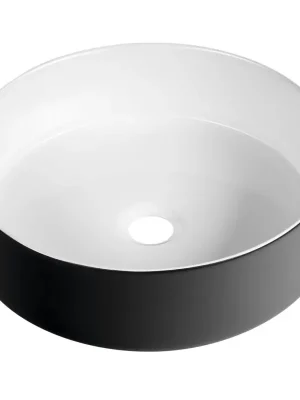 Ověřený FIASTRA keramické umyvadlo na desku, Ø 40cm, černá mat
