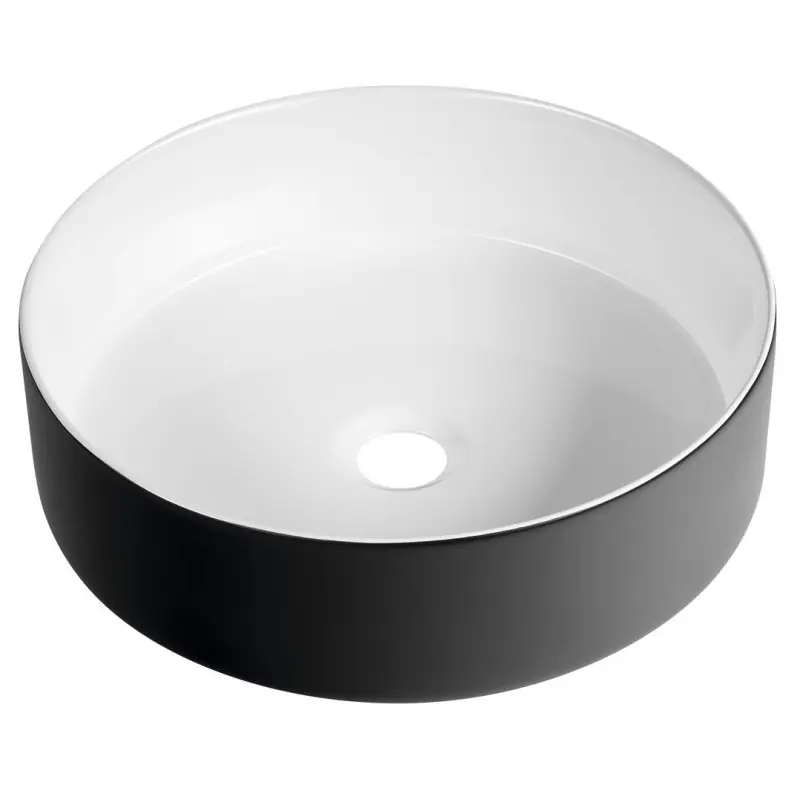 Betrouwbaar FIASTRA keramické umyvadlo na desku, Ø 40cm, černá mat
