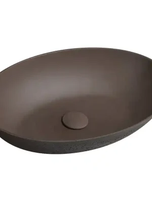 FORMIGO betonové umyvadlo na desku, 60x40cm, tmavě hnědá Akce