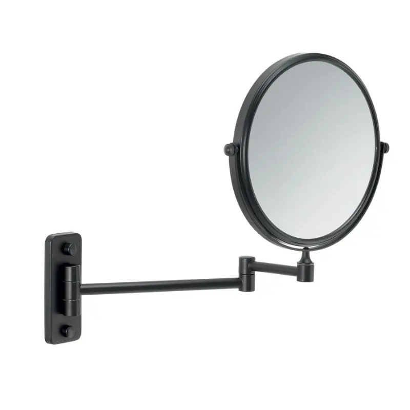 Superprijs GAIA kosmetické zrcátko závěsné, Ø 180mm, oboustranné, černá mat