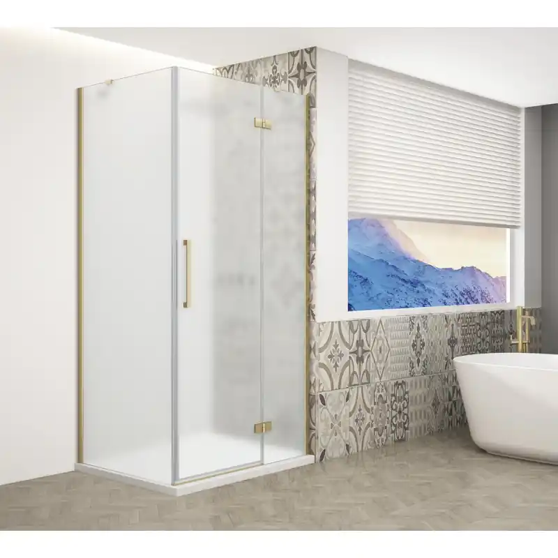 TRINITY GOLD MATT čtvercový sprchový kout 1000x1000mm, matné sklo, pravé Bestseller