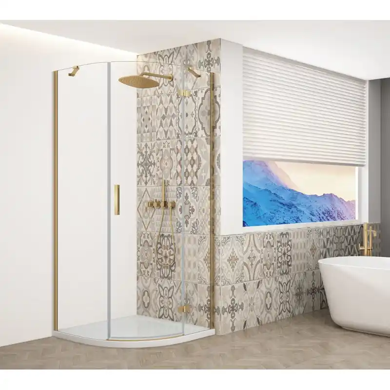 TRINITY GOLD MATT čtvrtkruhový sprchový kout 900x900mm, čiré sklo, pravé Aanbieding