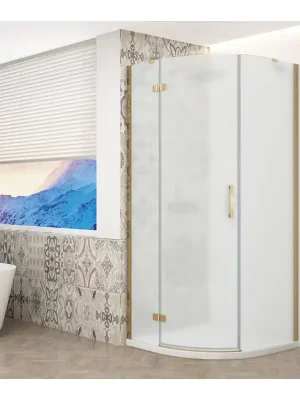Aanbieding TRINITY GOLD MATT čtvrtkruhový sprchový kout 900x900mm, matné sklo, levé