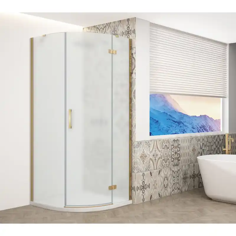 Weekendaanbieding TRINITY GOLD MATT čtvrtkruhový sprchový kout 900x900mm, matné sklo, pravé