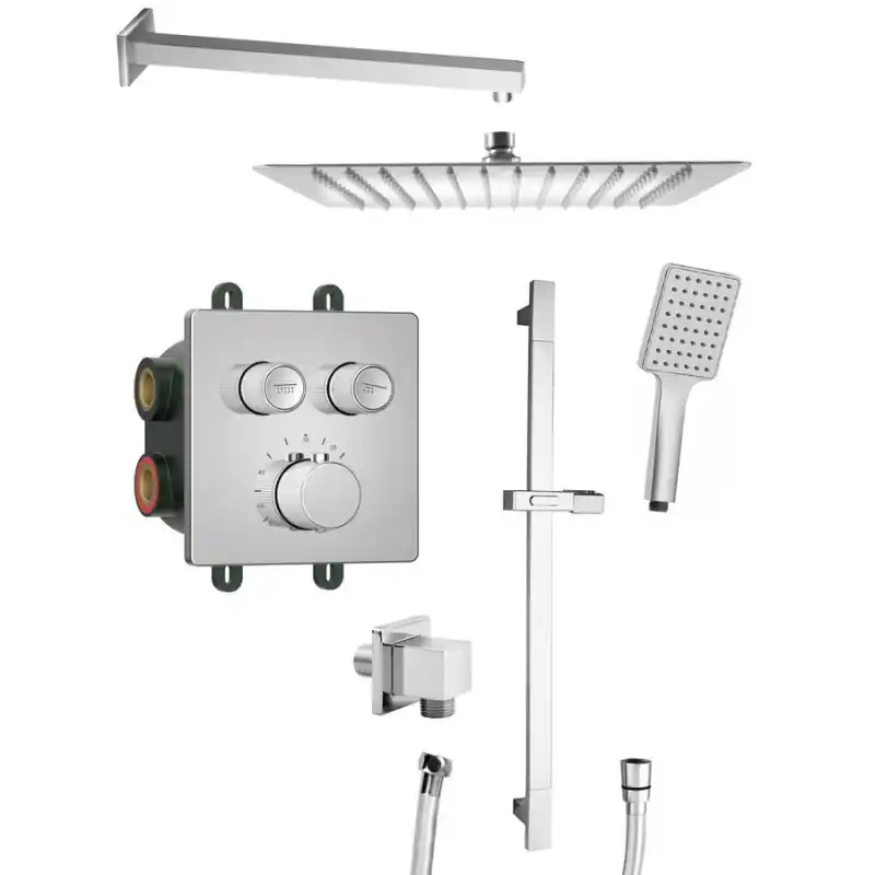 SMART SELECT podomítkový sprchový set s termostatickou baterií, 2 výstupy, posuvný držák sprchy, chrom Beste Prijs