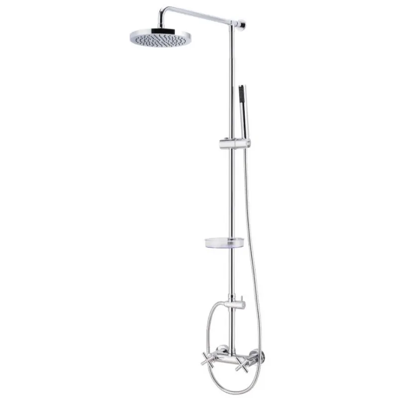 Přímo Od Výrobce SEVILA 2954 Nástěnný sprchový set s vodovodní baterií a příslušenstvím, CHROM, rozteč 150mm