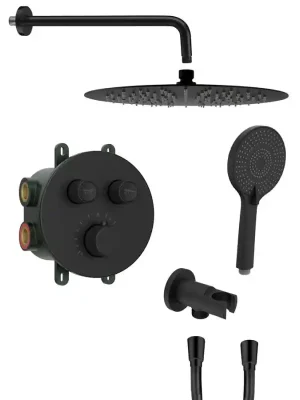 SMART SELECT podomítkový sprchový set s termostatickou baterií, 2 výstupy, vyústění, černá mat Nejprodávanější