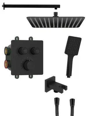 Expresní Doručení SMART SELECT podomítkový sprchový set s termostatickou baterií, 2 výstupy, vyústění, černá mat