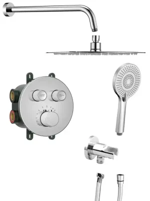 Nejnovější Verze SMART SELECT podomítkový sprchový set s termostatickou baterií, 2 výstupy, vyústění, chrom