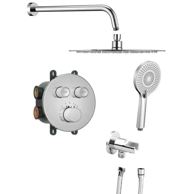 Nejnovější Verze SMART SELECT podomítkový sprchový set s termostatickou baterií, 2 výstupy, vyústění, chrom
