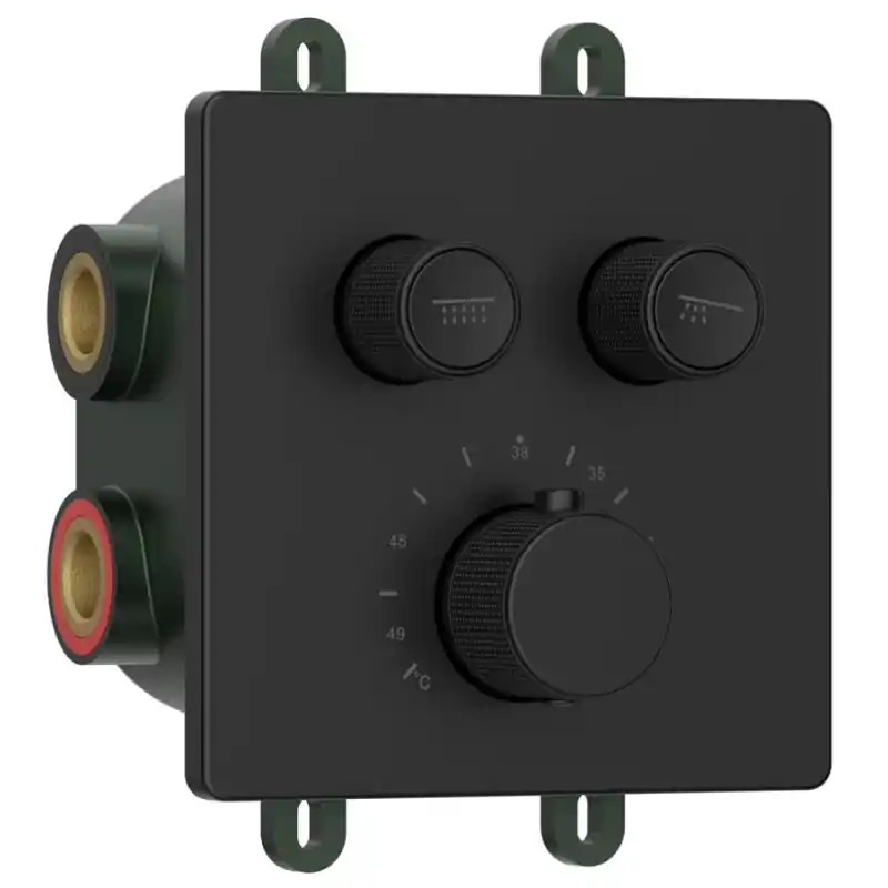 SMARTSELECT podomítková sprchová termostatická baterie, box, 2 výstupy, černá mat Goedkoop
