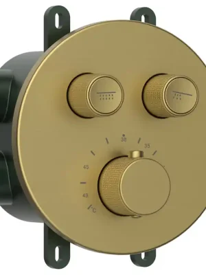Ověřený SMARTSELECT podomítková sprchová termostatická baterie, box, 2 výstupy, zlato mat