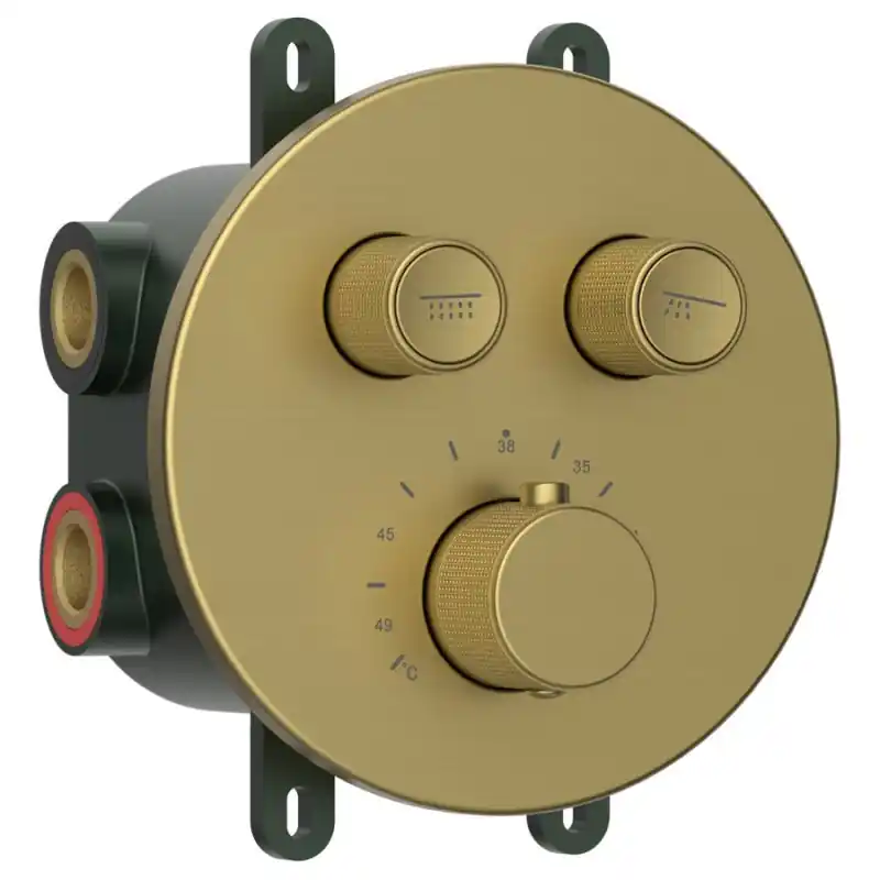 Betrouwbaar SMARTSELECT podomítková sprchová termostatická baterie, box, 2 výstupy, zlato mat