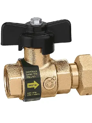 Superprijs BALLSTOP - Kulový ventil 1/2" x 3/4" maticí a integrovanou zpětnou klapkou