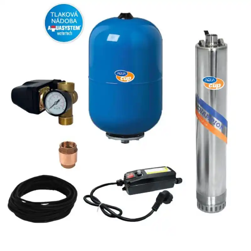 SUB CONTROL 24 - 4“ A-TEC 75/60 M Vodárna s ponorným čerpadlem a ovládacím elektroboxem Denní Nabídka