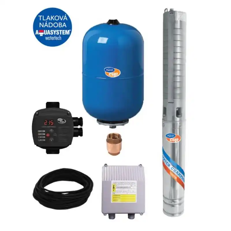 SUB CONTROL AUTOMAT 80- 4" ELECTRA INOX 100/68 Inteligentní vodárna s ponorným čerpadlem a řídicí jednotkou HYDRO-TECH Populair