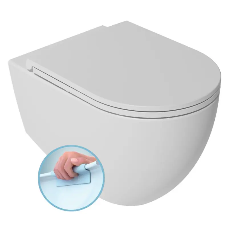 Lage Prijs INFINITY závěsná WC mísa, Rimless, 36,5x53cm, bílá mat