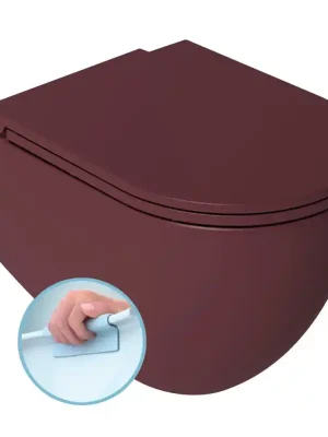 INFINITY závěsná WC mísa, Rimless, 36,5x53cm, maroon red Hete Deal