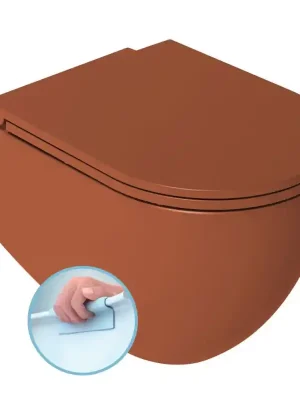 Speciale Aanbieding INFINITY závěsná WC mísa, Rimless, 36,5x53cm, terracotta
