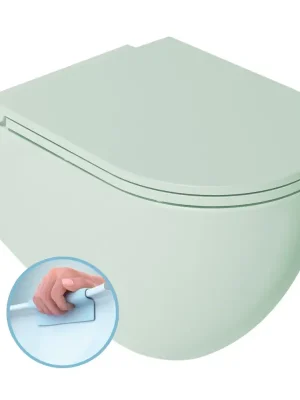 INFINITY závěsná WC mísa, Rimless, 36,5x53cm, zelená mint Rechtstreeks Van De Fabrikant