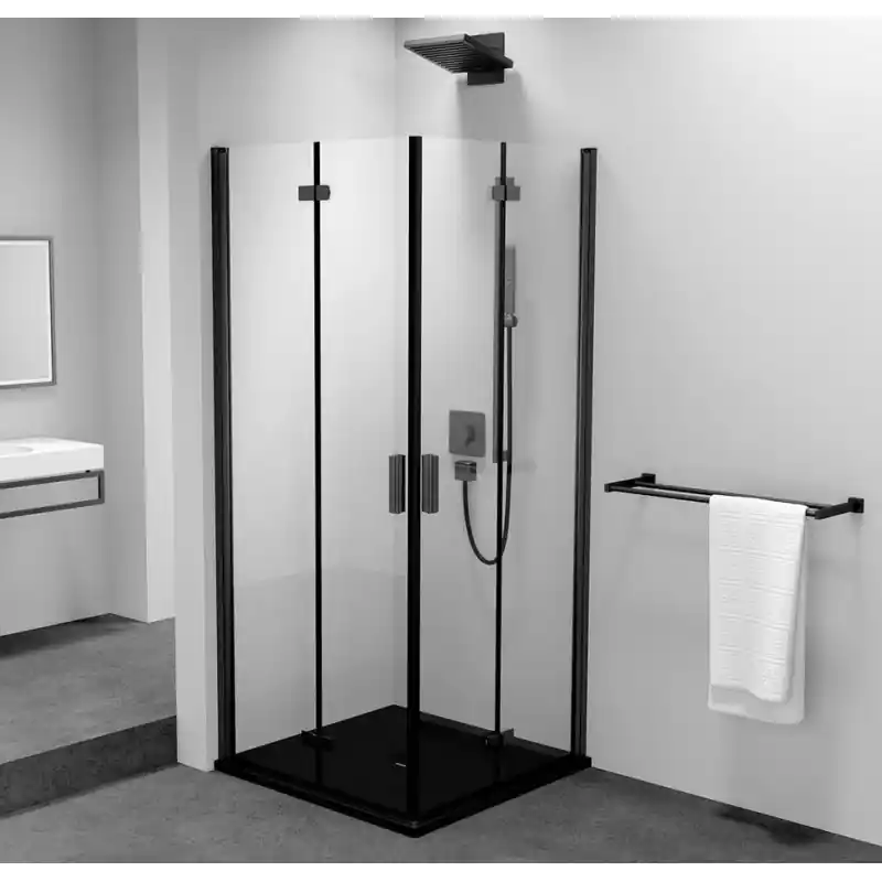 ZOOM BLACK čtvercový sprchový kout 800x800mm, rohový vstup Kupte Ještě Dnes