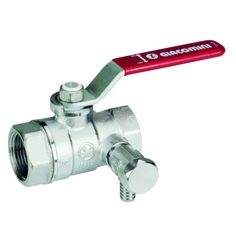 GIACOMINI Kulový kohout FF 5/4" x 3/8", PN42, Tmax 185°C s vypouštěním Korting