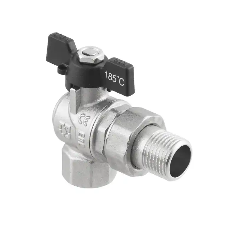 Koop Vandaag Kulový ventil BLACK 1" MF motýl se šroubením ROHOVÝ PN40 185°C PLNOPRŮTOK