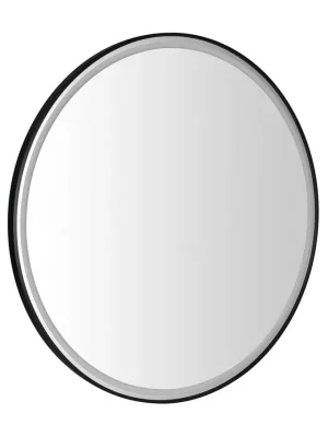 Časově Omezené KADRIS kulaté zrcadlo s LED osvětlením ø 80cm, černá mat