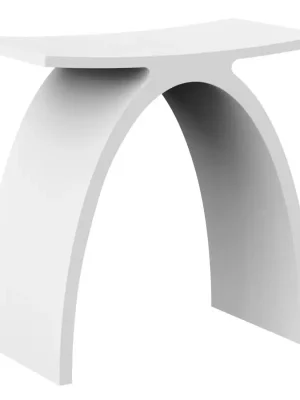 Cenově Výhodný KORAL koupelnová stolička 43x43x23,5cm, solid surface, bílá mat