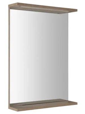 KORIN STRIP zrcadlo s LED osvětlením 50x70x12cm, dub platin Nejnovější Verze
