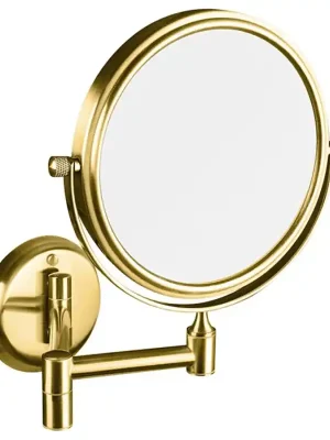 Denní Nabídka Kosmetické zrcátko závěsné, Ø 140mm, oboustranné, zlato