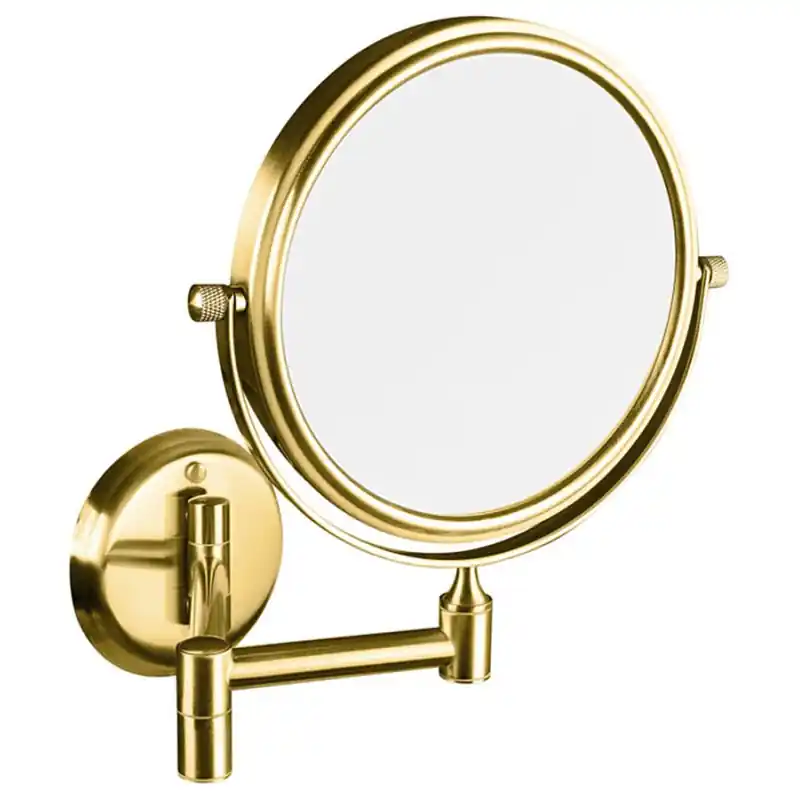 Denní Nabídka Kosmetické zrcátko závěsné, Ø 140mm, oboustranné, zlato