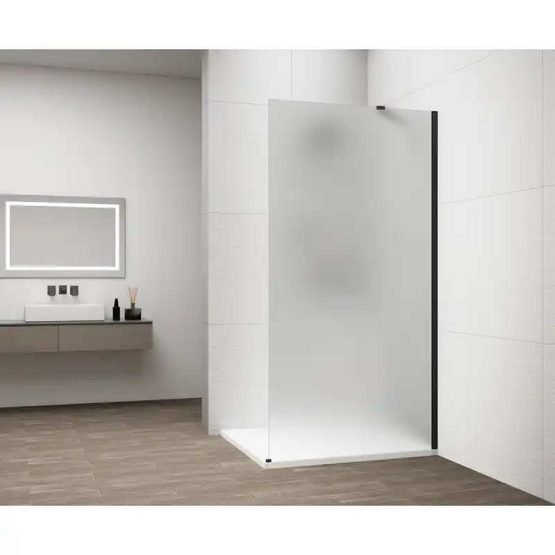 ESCA BLACK MATT jednodílná sprchová zástěna k instalaci ke stěně, matné sklo, 1500 mm Koop Vandaag