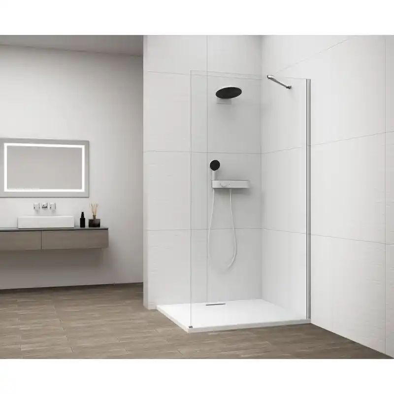 ESCA CHROME jednodílná sprchová zástěna k instalaci ke stěně, sklo čiré, 1400 mm Finale Uitverkoop